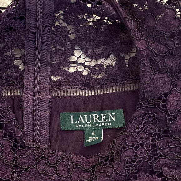 RALPH LAUREN Lace Overlay Sheath Dress - Purple Size 4 - Picture 12 of 12